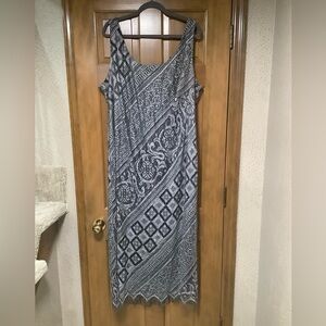 S.L. Fashions Black and Gray Maxi full length Dress